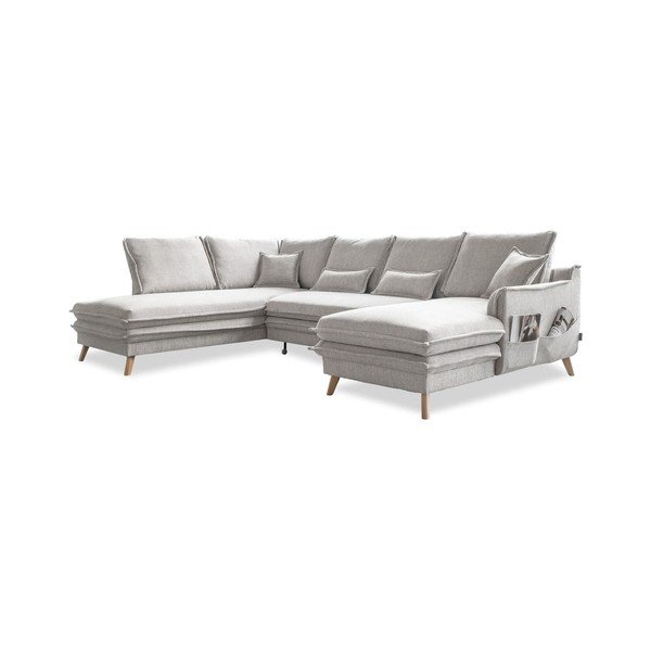Divano letto angolare beige (angolo sinistro/"U") Charming Charlie - Miuform