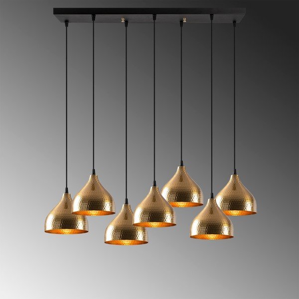 Lampadario nero/dorato con paralume in metallo Tattoo – Opviq lights-image-3