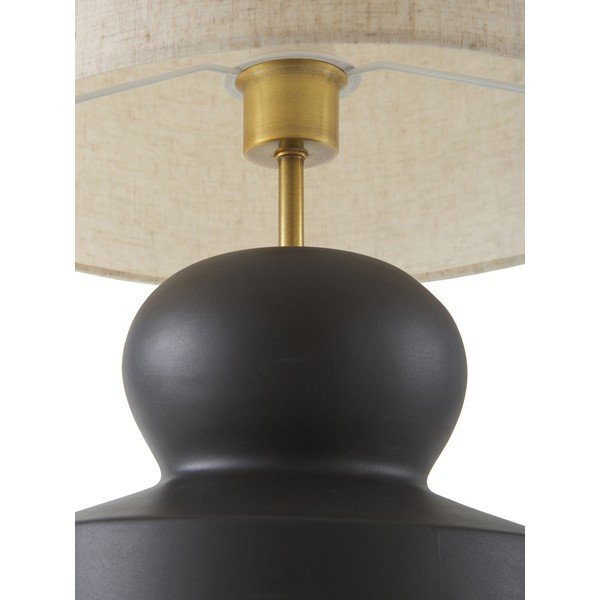 Lampada da tavolo in ceramica nera e beige, altezza 52 cm Georgina - Westwing Collection-image-2