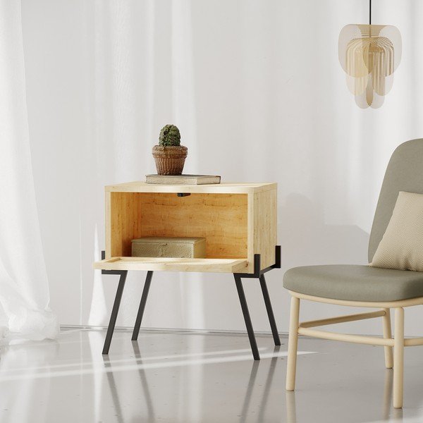 Comodino in colore naturale Naive - Kalune Design-image-1