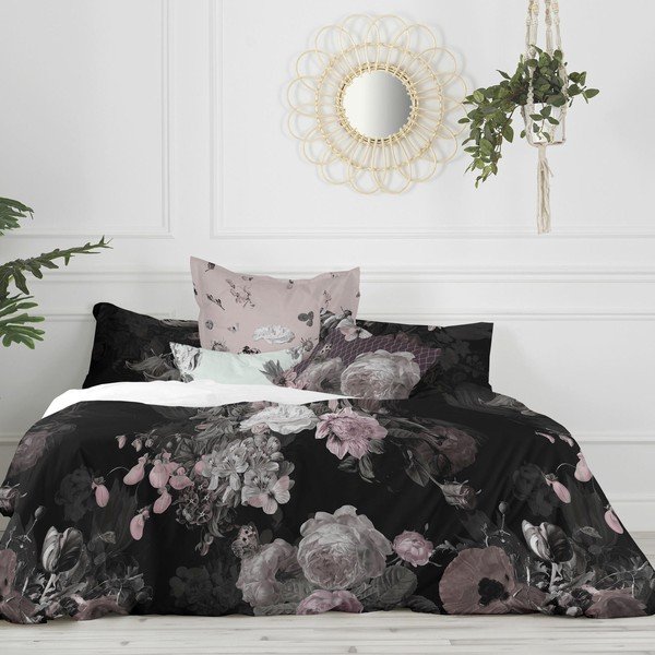 Copripiumino in cotone nero per letto singolo 140x200 cm Onyx - Happy Friday-image-3