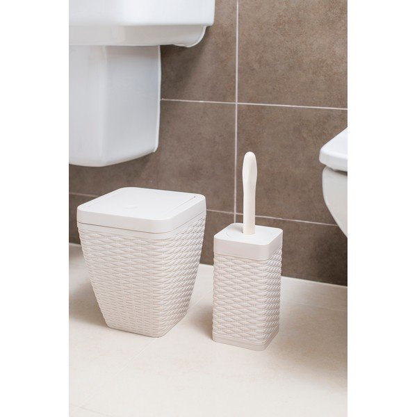 Set cestino da bagno e spazzolino da bagno Calico Cream - Addis-image-1
