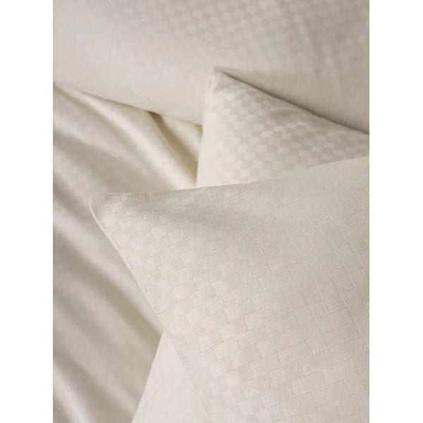 Set copripiumino e federa beige in cotone renforcé per letto singolo 140x200 cm Checkered – Mila Home Luxury-image-2