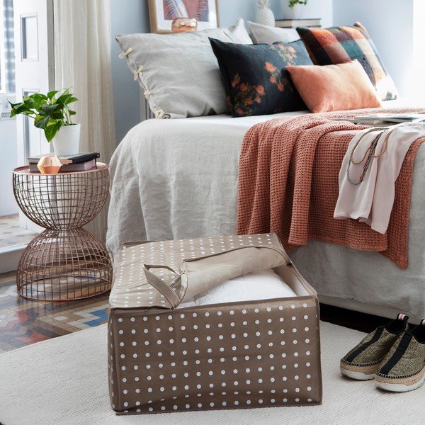 Borsa portaoggetti beige Dots, 50 x 70 cm Rivoli - Compactor-image-1