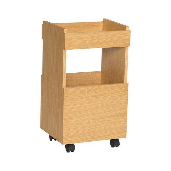 Tavolino da servizio con effetto rovere su ruote 35x40 cm Forma – Hübsch