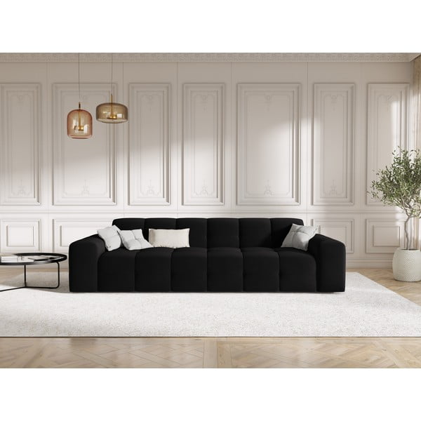 Divano in velluto nero 255 cm Kendal - Micadoni Home-image-1