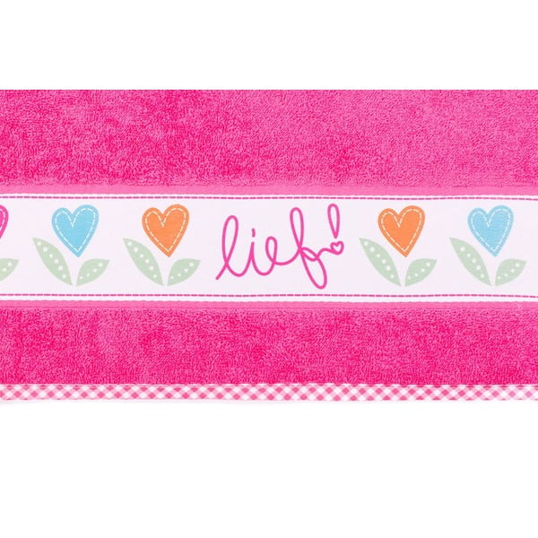 Asciugamano per neonati in cotone rosa 130x70 cm - Tiseco Home Studio-image-2