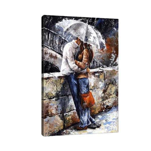 Pittura Bacio, 50 x 70 cm Kissing in the Rain - Tablo Center