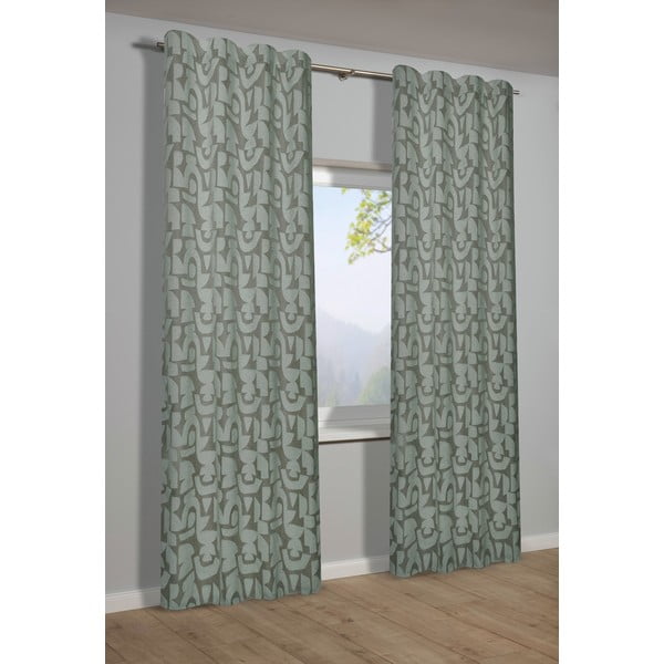 Tenda verde in jacquard 135x245 cm Dekor – Sehlbach-image-1