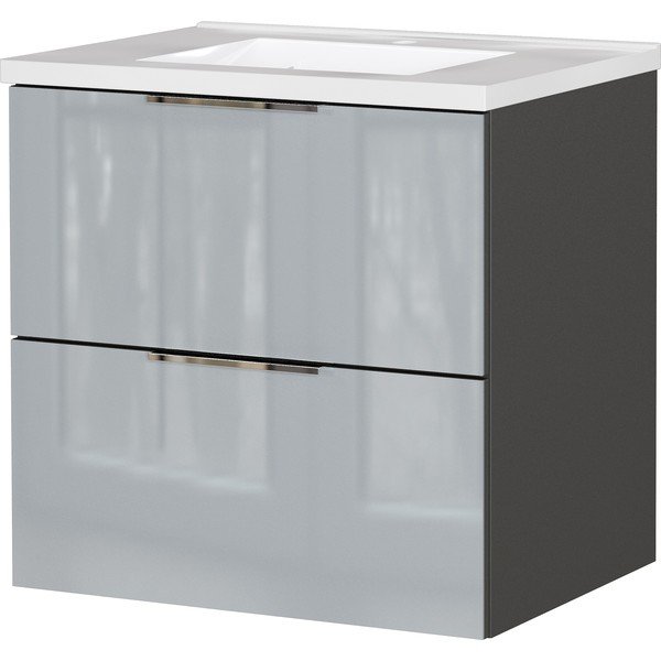 Mobile da lavabo grigio lucido da appendere 61x61 cm Celano – Germania