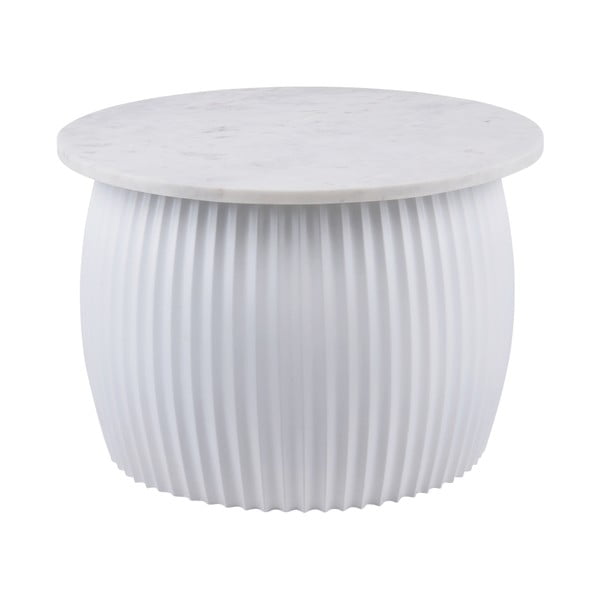 Tavolino rotondo bianco con piano in marmo ø 52 cm Luscious - Leitmotiv