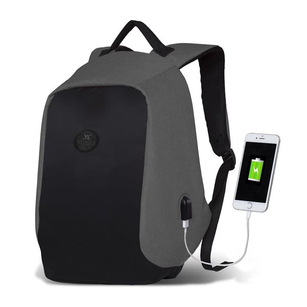 Zaino nero e grigio con porta USB My Valice SECRET Smart Bag - Myvalice