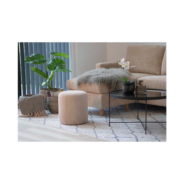 Pouf beige , ø 34 cm Ejby - House Nordic-image-2