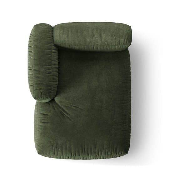 Parte divano componibile verde (con penisola a sinistra) con rivestimento in velluto Martina – Micadoni -image-3