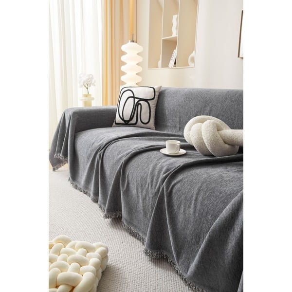 Copridivano grigio scuro per poltrona 70 cm Talo – Filumi-image-3