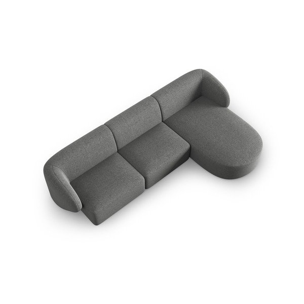 Divano angolare grigio (con penisola a destra/con chaise lounge) con rivestimento in ciniglia Paolo – Milo Casa-image-2