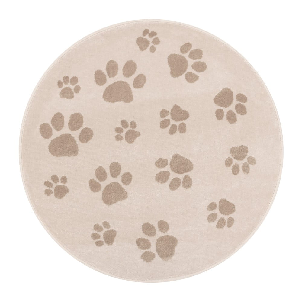 Tappeto per bambini beige ø120 cm Paws Light Beige – FD | Tappeti per bambini