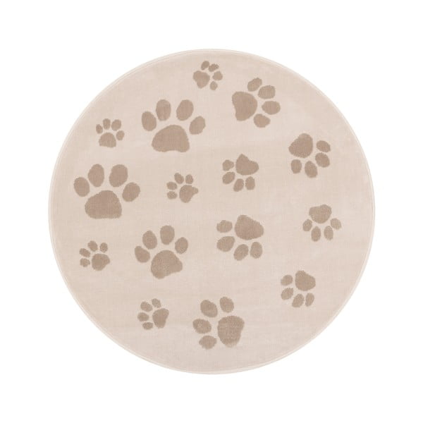 Tappeto per bambini beige ø120 cm Paws Light Beige – FD