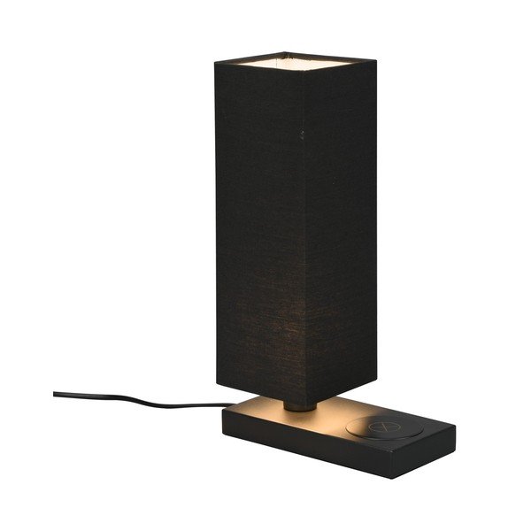Lampada da tavolo nera opaca con caricatore wireless (altezza 35 cm) Haley - Reality-image-1