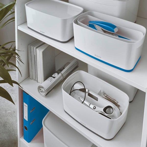Contenitore bianco e blu con coperchio Office, volume 5 l MyBox - Leitz-image-1
