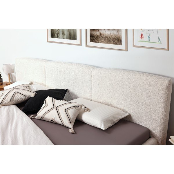 Letto matrimoniale imbottito avorio rete non inclusa 200x240 cm Merida – Meise Möbel-image-4