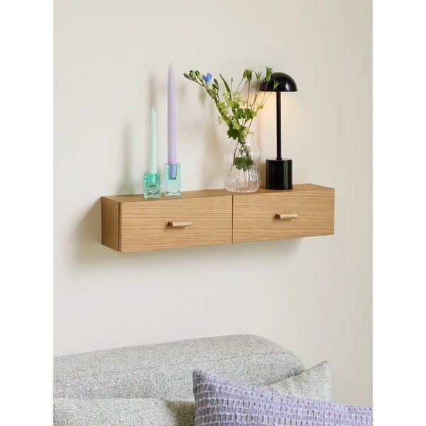 Mensola di colore naturale con effetto rovere 60 cm Shuno – Hübsch-image-1