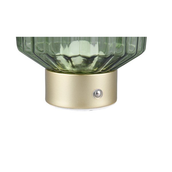 Lampada da tavolo LED dimmerabile in verde e oro con paralume in vetro (altezza 19,5 cm) Lord - Reality-image-3