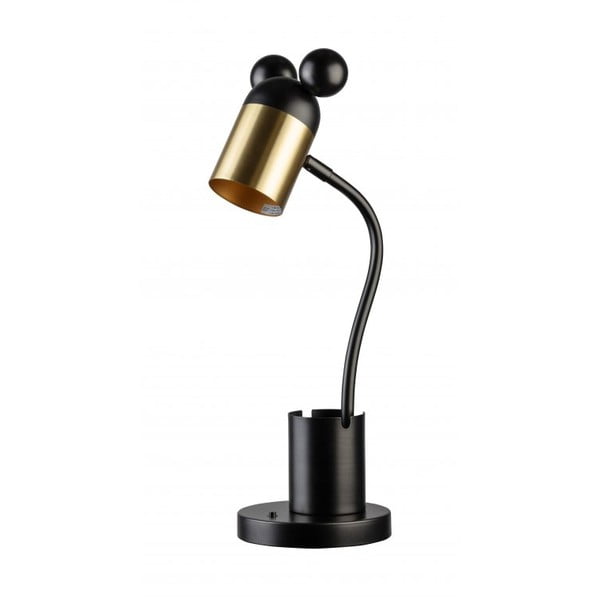 Lampada da tavolo con paralume in metallo nero e oro (altezza 50 cm) Mouse - GTV