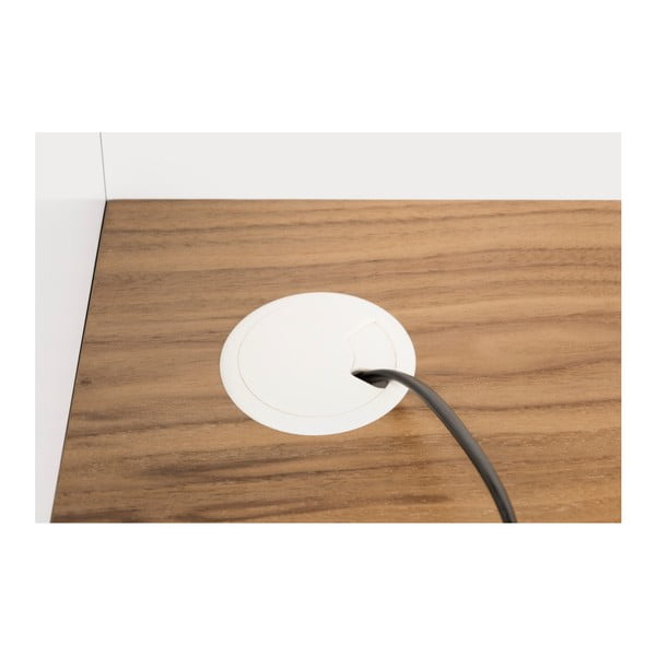 Tavolo da lavoro bianco con dettagli in noce Volga - TemaHome-image-4