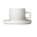 Set di 2 tazze da caffè in ceramica bianca con piattini , 200 ml Pilar - Blomus