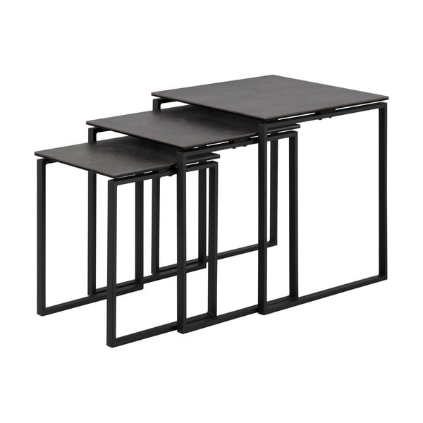 Tavolini neri in set da 3 Katrine - Actona-image-3