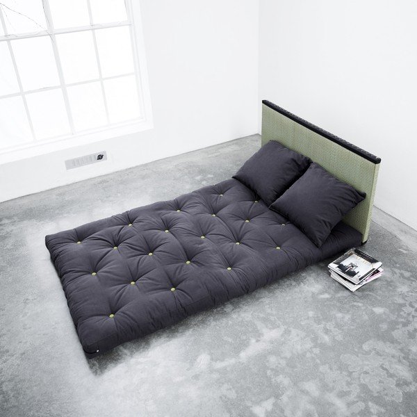 Postel/sofa Sano, černé s černými polštáři-image-2