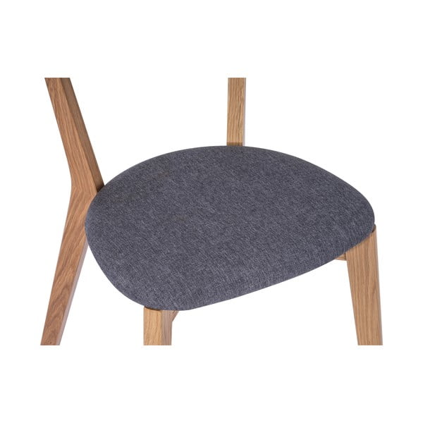 Sedia da pranzo in rovere con seduta grigia Arch - Bonami Essentials-image-3