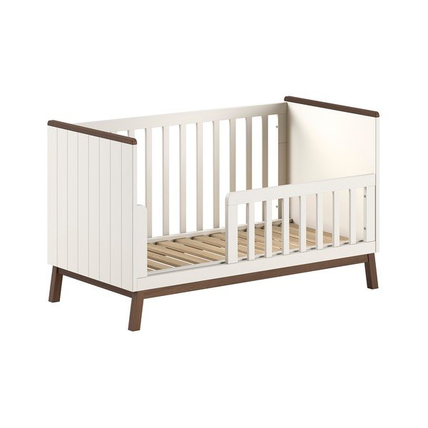 Lettino beige in pino massiccio con sponde rimovibili/con altezza regolabile 70x140 cm Sezane – Vipack-image-2