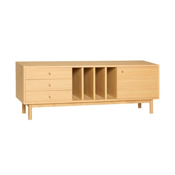 Credenza di colore naturale con effetto rovere 140x50x37 cm Nobby – Hübsch-image-3