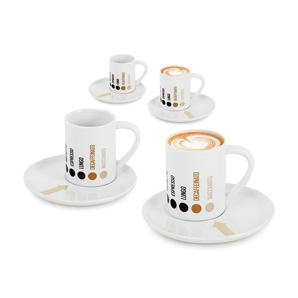Šálky s podšálky Barista, 4ks