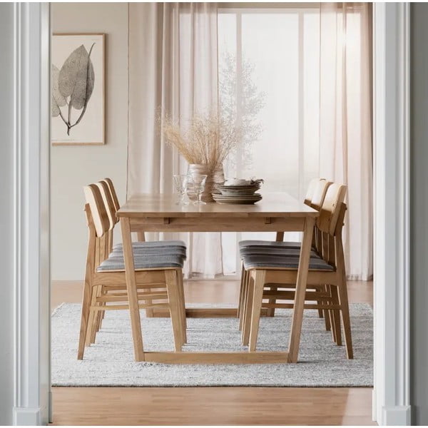 Tavolo da pranzo naturale in rovere decorato, 215 x 96 cm Colonsay - Rowico-image-1