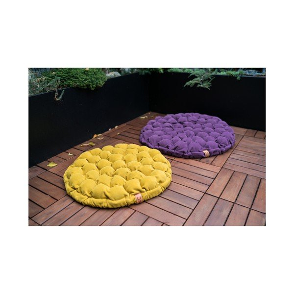 Cuscino di seduta grigio-azzurro con sfere massaggianti , ø 65 cm Bloom - Linda Vrňáková-image-2