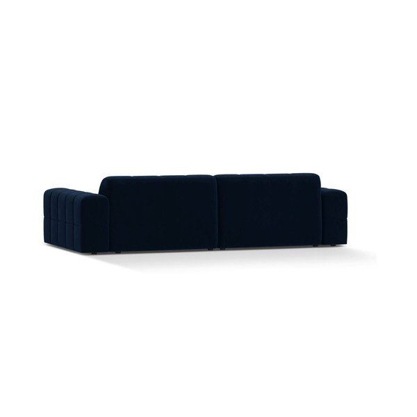 Divano blu scuro con rivestimento in velluto 252 cm Chicago – Cosmopolitan Design-image-2