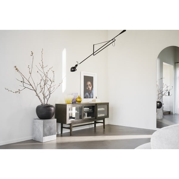 Vetrina marrone in rovere con ante scorrevoli 170x75 cm Hazelton - Rowico-image-2