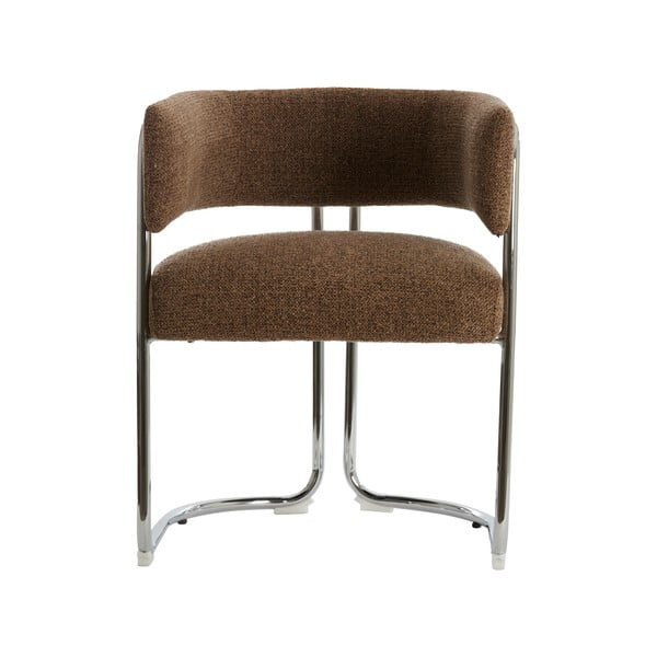 Sedia da pranzo marrone in metallo con braccioli Adante – Light & Living-image-4