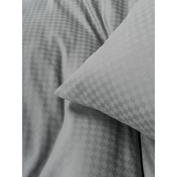 Set copripiumino e federa grigio in cotone renforcé per letto singolo 140x200 cm Checkered – Mila Home Luxury-image-4