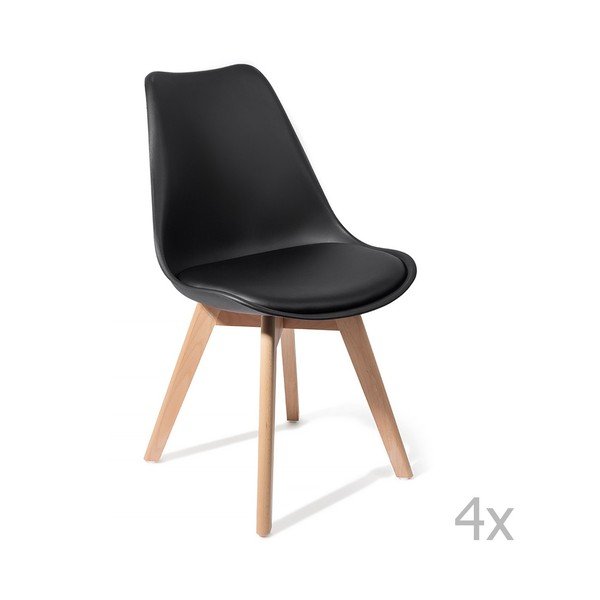 Set di 4 sedie nere Kiki Evo - Tomasucci