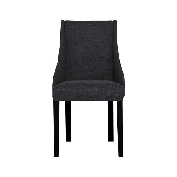 Sedia grigio antracite con gambe in faggio nero Absolu - Ted Lapidus Maison-image-1
