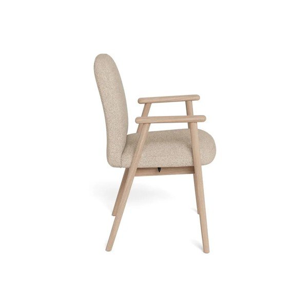Sedie da pranzo in set beige imbottito con braccioli 2 pz Calvin – Actona-image-3