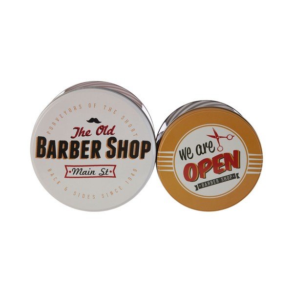 Set di 2 scatole di latta Barber Shop - Premier Housewares