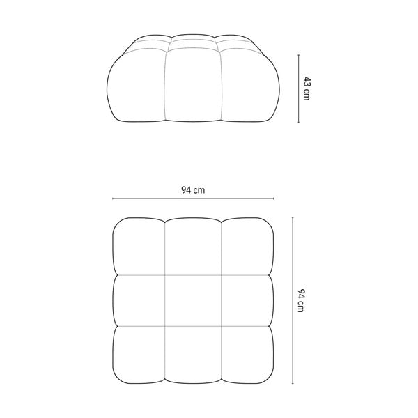 Poggiapiedi modulare grigio chiaro in tessuto bouclé Bellis - Micadoni Home-image-4