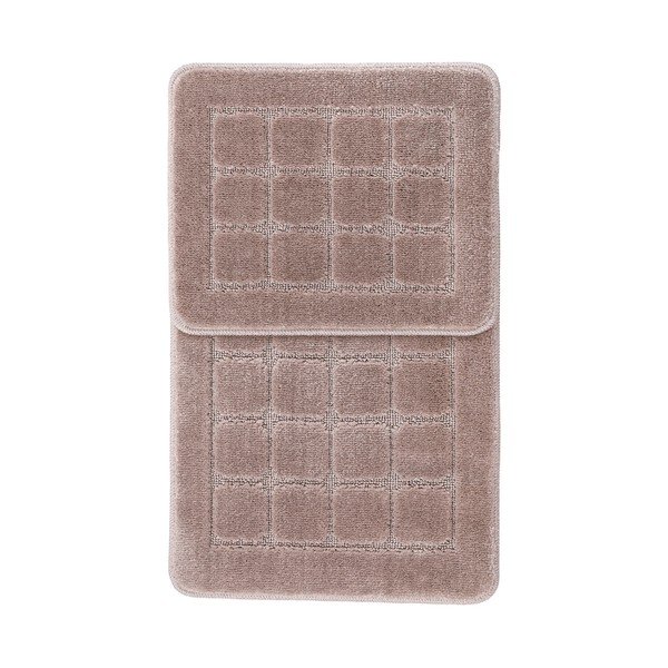 Set di tappetini per il bagno marroni 2 pz 50x80 cm Kareli – Foutastic-image-2