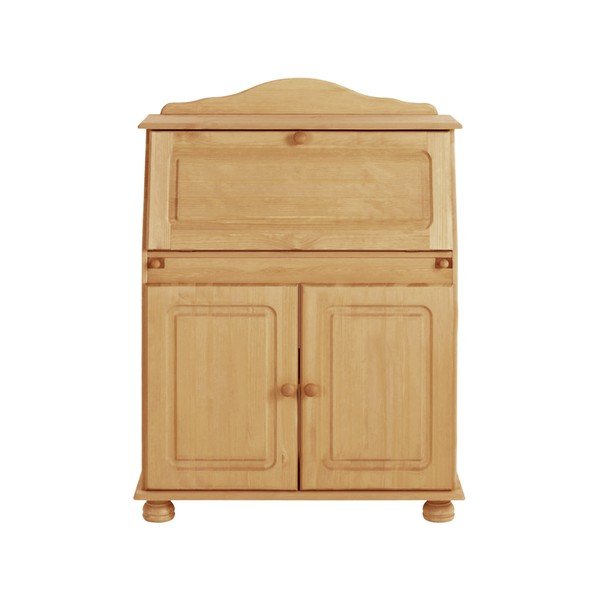 Cassettiera alta color naturale in legno di pino con scrivania 107x39 cm Mette - Støraa