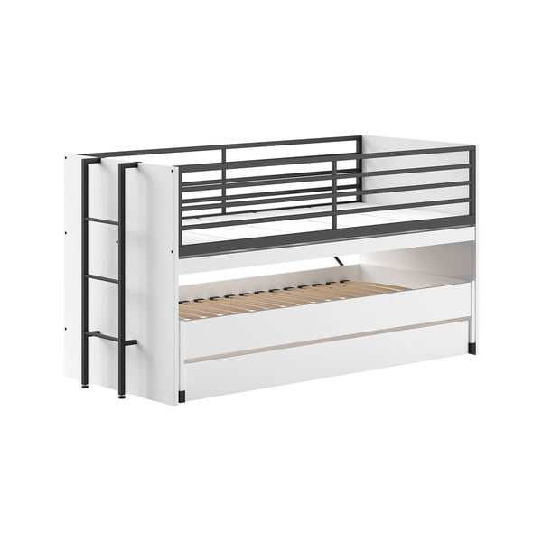 Letto da bambini a castello/estraibile bianco con scrivania con rete inclusa 90x200 cm Sam – Vipack-image-2